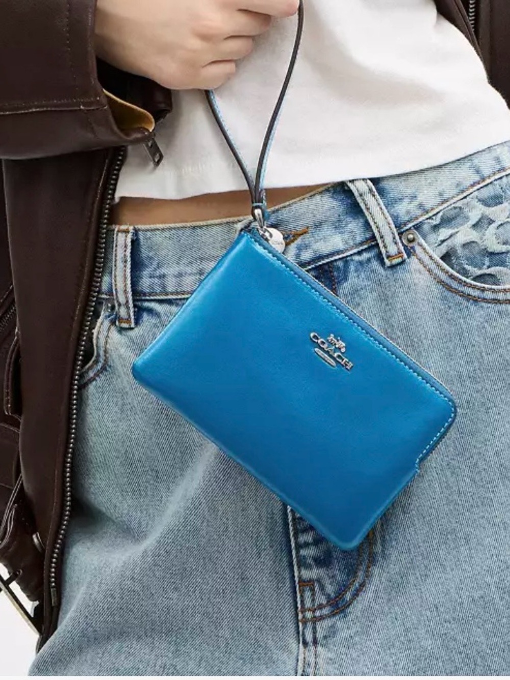 COACH Zip Wristlet Blue